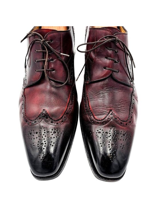 Scarpe Di Bianco Italy Luxury Wingtip Dress Shoe Men 13 Burgundy Leather Oxfords main image 12